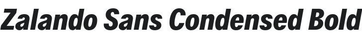 Zalando Sans Condensed Bold Italic Font Preview