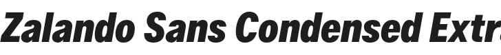 Zalando Sans Condensed ExtraBold Italic Font Preview