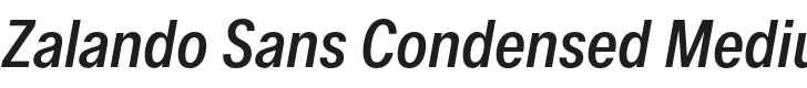 Zalando Sans Condensed Medium Italic Font Preview