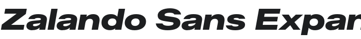 Zalando Sans Expanded Black Italic Font Preview