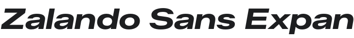 Zalando Sans Expanded Bold Italic Font Preview