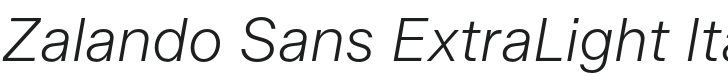 Zalando Sans ExtraLight Italic Font Preview