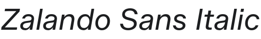 Zalando Sans Italic Font Preview