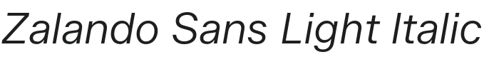 Zalando Sans Light Italic Font Preview