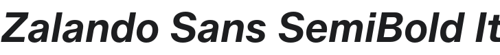 Zalando Sans SemiBold Italic Font Preview