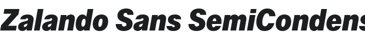 Zalando Sans SemiCondensed Black Italic Font Preview