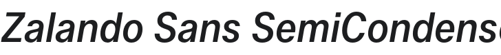 Zalando Sans SemiCondensed Medium Italic Font Preview