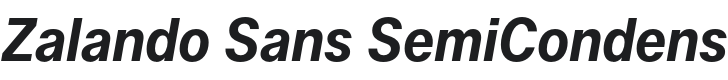Zalando Sans SemiCondensed SemiBold Italic Font Preview