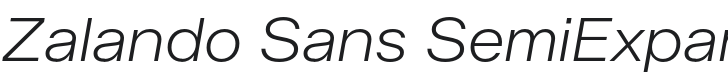 Zalando Sans SemiExpanded ExtraLight Italic Font Preview
