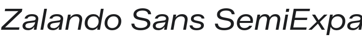 Zalando Sans SemiExpanded Italic Font Preview