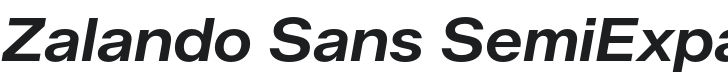 Zalando Sans SemiExpanded SemiBold Italic Font Preview