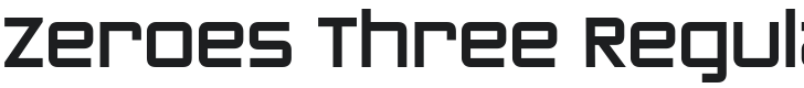 Zeroes Three-Regular Font Preview