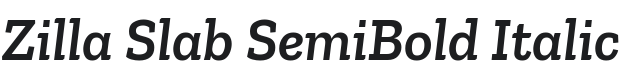 Zilla Slab SemiBold Italic Font Preview