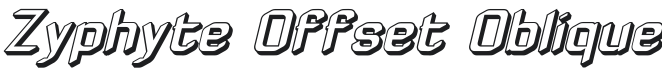 Zyphyte Offset Oblique Font Preview