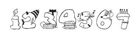 KR Birthday Numbers Font Thumbnail
