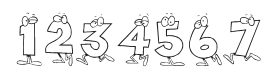 KR Toon Numbers Font Thumbnail