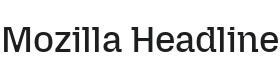 Mozilla Headline Font Thumbnail